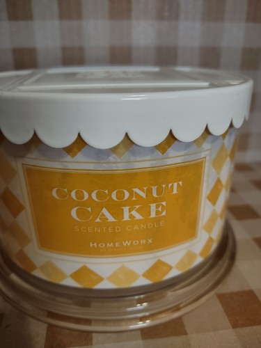 Homeworx By Slatkin & Co COCONUT CAKE Four Wick Candle Decorative Lid NEW! - Picture 4 of 5