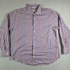 Peter Millar Men's Button Up Collar Gingham Dressy Checks Mutlicolor Shirt XL