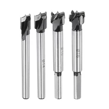 4pcs Forstner Drill Bit Set 15/32" 9/16" 19/32" 5/8" K30/C1 Carbide Wood Opener