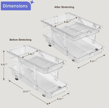 2-Pack Clear Soda Can Dispenser Organizer for Refrigerator Adjustable Holder