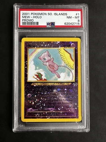 Pokemon TCG Southern Islands Mew 1/18 Reverse Holo PSA 8