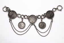 Charivari Trachtenschmuck, Jagdschmuck, 835 Silber, Münzcharivari, Münzen 