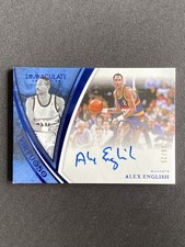 Alex English 2024-25 Panini Immaculate Collection Virtuoso Blue Auto /25 #VA-AXE