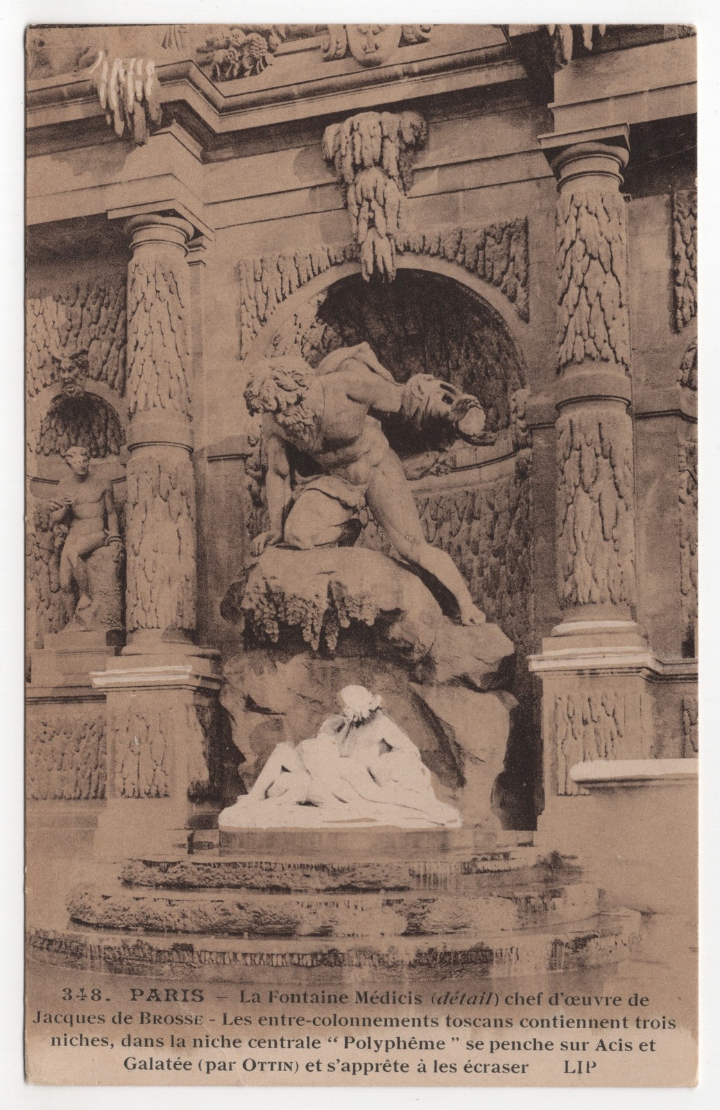 Francia - Paris - La Fontaine Médicis détail Polypheme Acis et Galatée