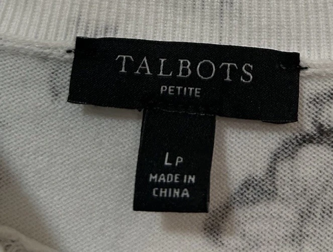 Talbots LP Petite Butterfly Toile Short Sleeve Sweater Novelty Print Cottagecore - Image 2 of 4