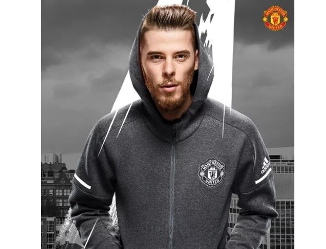 ADIDAS MEN'S FC MANCHESTER UNITED 2017/2018 JACKET HOODIE