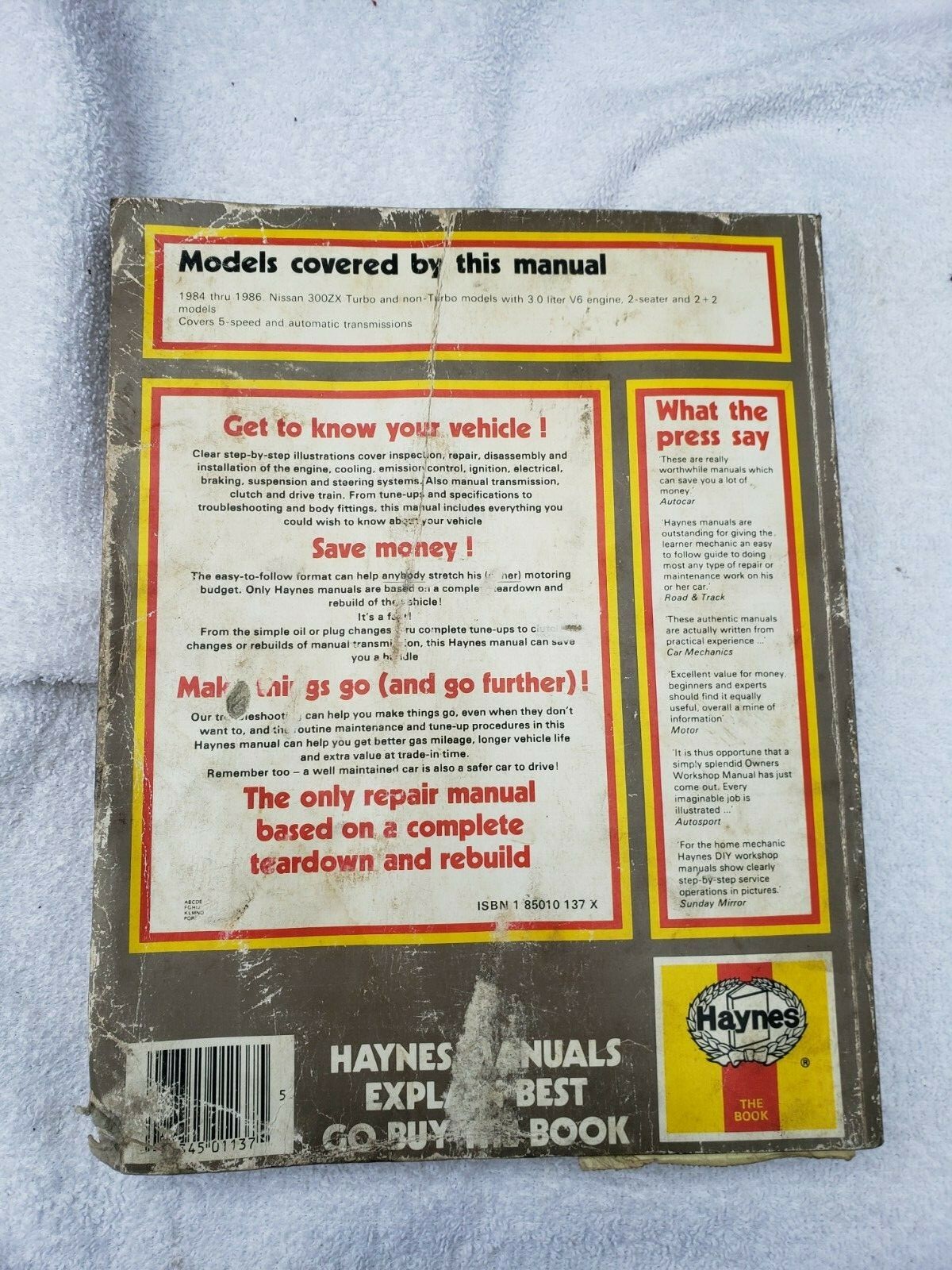 Haynes Manuals: Nissan 300ZX, 1984-1989 No. 1137 by John Haynes and Homer  Eubanks (1986, Paperback) for sale online | eBay
