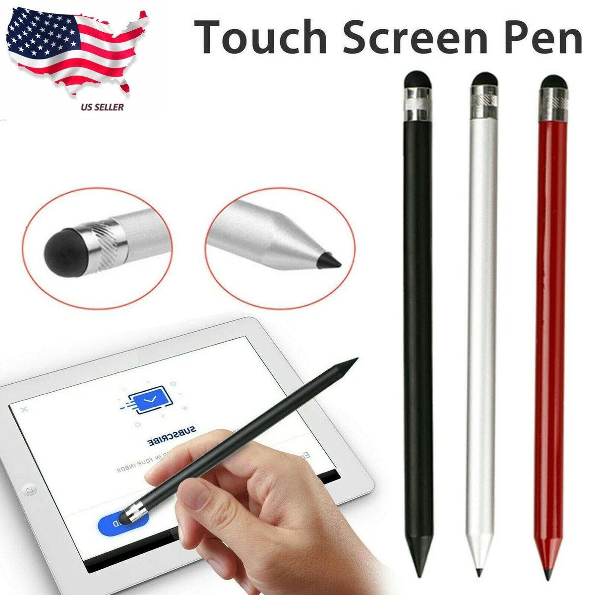 Universal 3 In 1 Stylus Pen For Mobile Phone Tablet iPad Capacitive Touch  Pencil