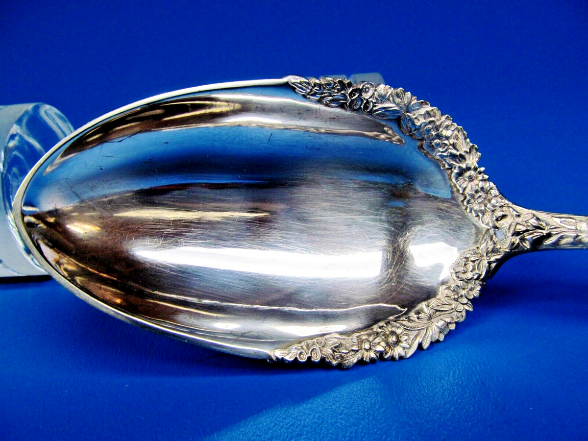 Repouss by S Kirk & Son Sterling Silver Stuffing Spoon W Lacing