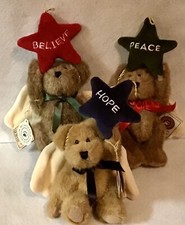 Boyds Bears Angel Bear Ornaments  Peace-Hope-Believe 3 w/hang tags