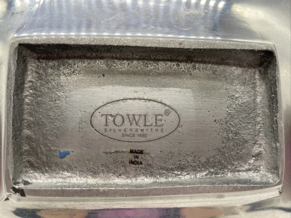 Plato/plato largo curvado con incrustación de madreperla Towle Plaversmiths Foto 4 de 4