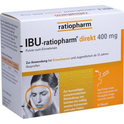 IBU RATIOPHARM direkt 400 mg Pulver zum Einnehmen 20 St PZN 11722423