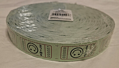 Green - Roll of 2000 Smile Face Emoji Raffle Tickets - Fair or Carnival ...