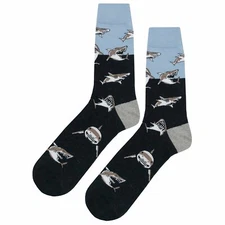 NWT Shark Swarm Dress Socks Socks Novelty Men 8-12 Multicolor Crazy Fun Sockfly