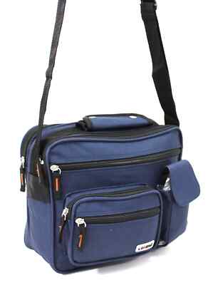 Herren-Umhängetasche aus Canvas mit mehreren Taschen Kuriertasche Schultertasche schwarz