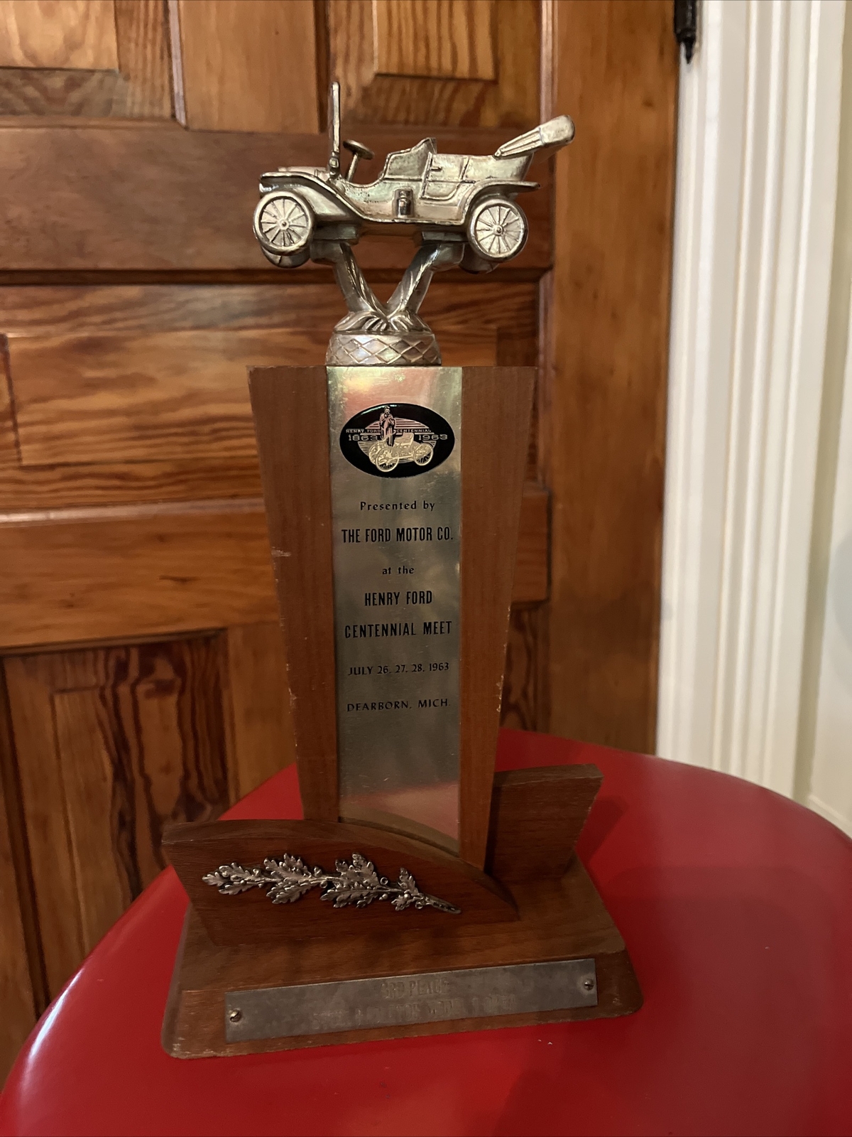 Vtg 1963 Ford Motor Co. Centennial Meet Trophy Steel Radiator Model T ...