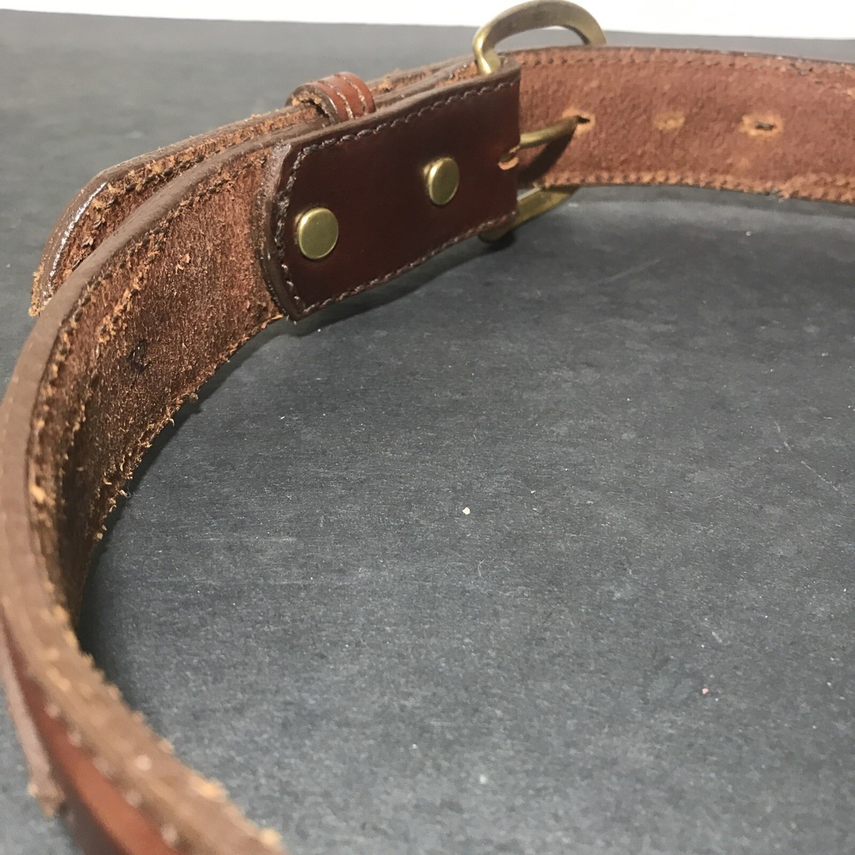 Vintage Circle Y of Yoakum Western Leather Belt Silver Hardware Size 30 Circle Y of Yoakum Brown Leather Belt Size 30 Embossed Hand  main image 4