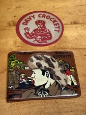 Vintage 1950s Davy Crockett Vinyl Wallet  Felt Patch Walt Disney Wild Frontier