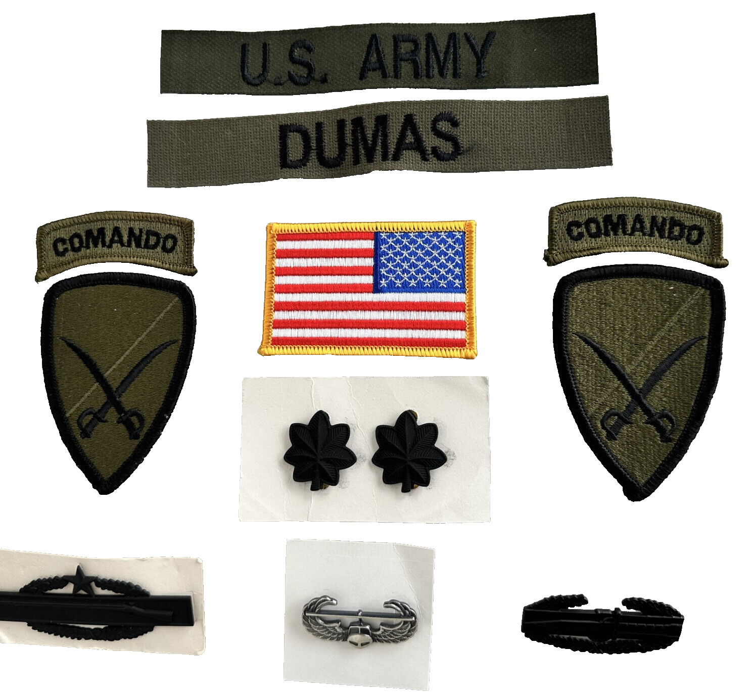 12 US Army 6th Cavalry Commando Patch Set Woodland Uniform Reforger Lt Colonel