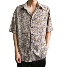 Men Chiffon Shirt Loose Baggy Short Sleeve Hawaiian Beach Surf Stag Party Tops