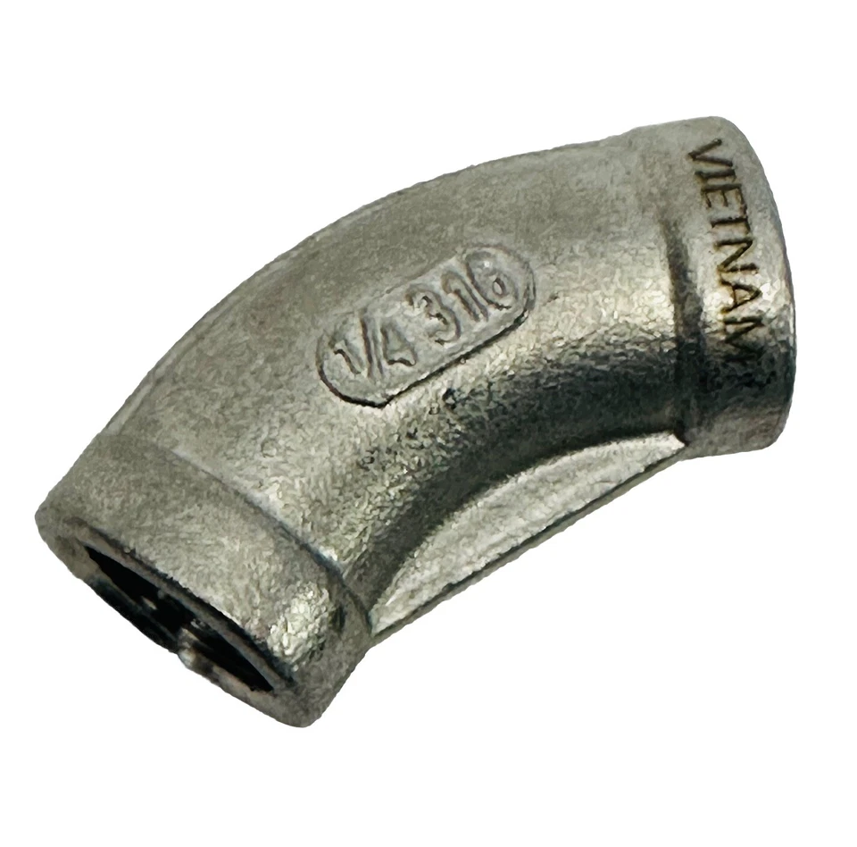 (LOT OF 25) 1/4" - 45° ELBOW 316 STAINLESS STEEL - Image 2 of 4