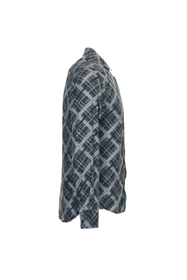 Camisa Sons of Intrigue gris a cuadros con botones Foto 4 de 4