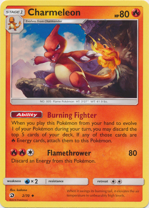 Charmeleon 2/70 Dragon Majesty Pokemon TCG Uncommon