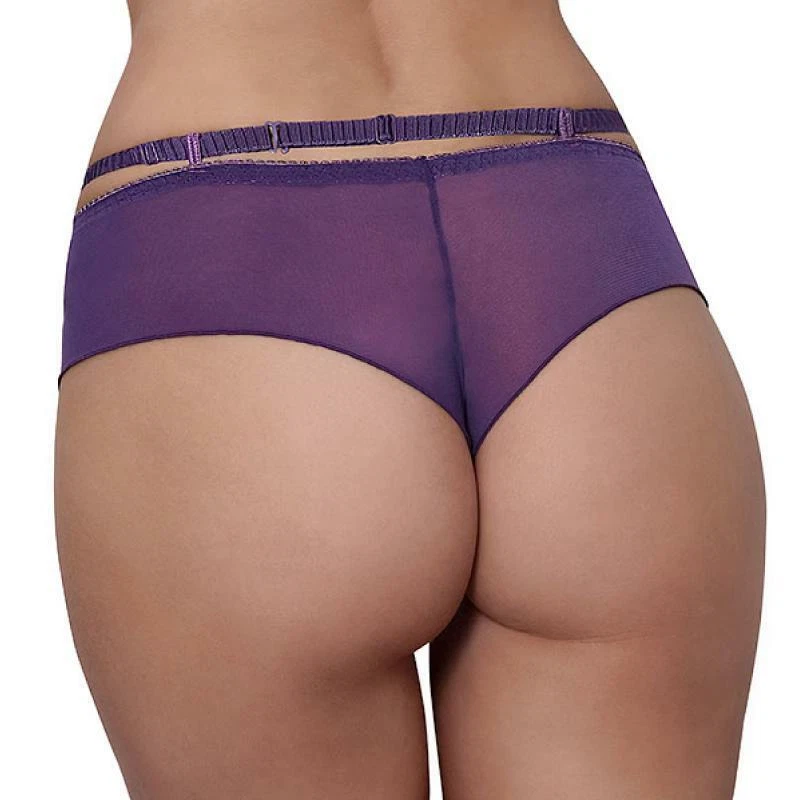 Tanga Brasileña de Encaje Transparente Nueva Lencería Axami Miami Vibe Púrpura V8475 Foto 2 de 4