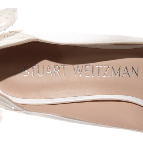 Stuart Weitzman NWD Forever Crystal Bow 75 Heels Size 9 US in White Satin - Picture 5 of 16