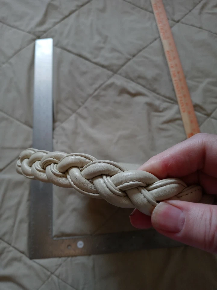 Morris Moskowitz кремовая кожа Hobo сумка оплетка ручки 11 дюймов x 8 дюймов x 3 дюйма новом VINT - Изображение 3 из 4