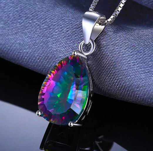 Collar de 30" de plata esterlina 925 genuino para mujer cadena de eslabones Love MysticTopaz D676 Foto 4 de 4