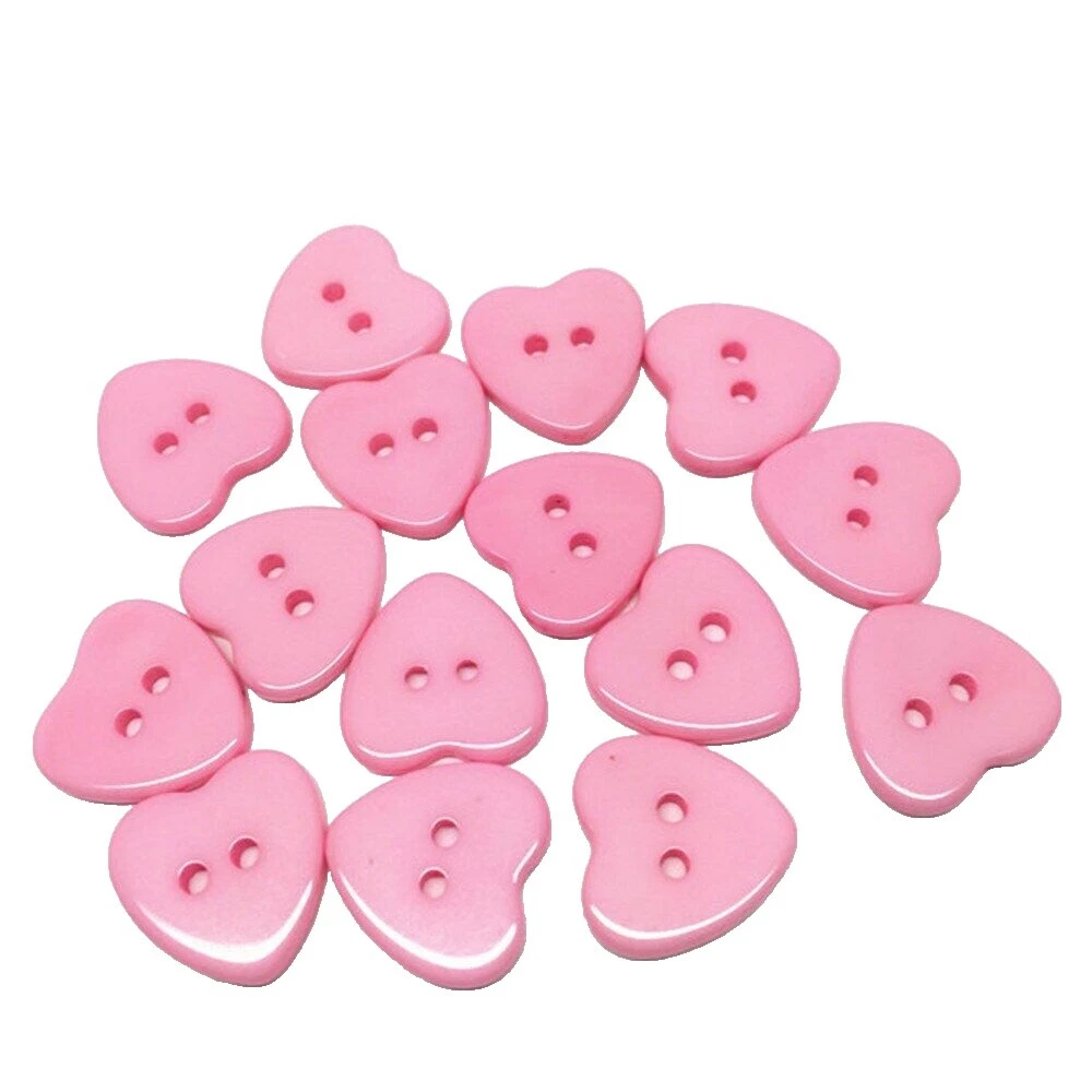 Resin Heart 2-Hole Flat Button Sewing Buttons
