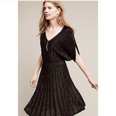 Anthropologie Dolman Sleeve Black Metallic A Line Dress S P New with Tags $168. | eBay Anthropologie Dolman Sleeve Black Metallic A Line Dress S P New with Tags $168. | eBay