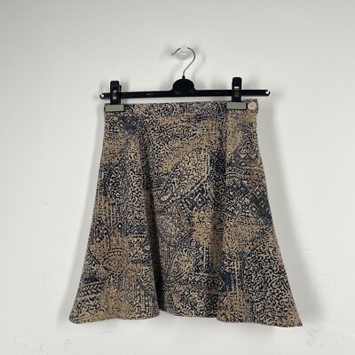 JAEGER VINTAGE 100% Silk Mini Skirt Abstract Boho Paisley Authentic 1990s Y2K 8