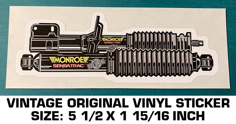 MONROE SENSATRAC SHOCK ABSORBERS VINTAGE ORIGINAL VINYL DECAL STICKER ...