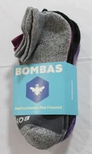 Bombas Unisex Midweight Originals Ankle Socks 4-Pair DH3 Multicolor Medium NWT