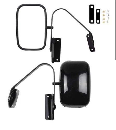 Door Mirror Set-Manual Stainless Steel Finish 2 Piece Mirror Set TRQ MRA09098