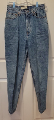 Womens Gap High Waist Blue Jeans Size 8 Reverse Tapered Leg EUC Vintage