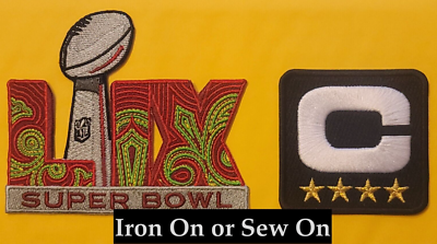 Super Bowl LIX Patch – Embroidered Eagles Jalen Hurts Captain Patch (Iron-On)