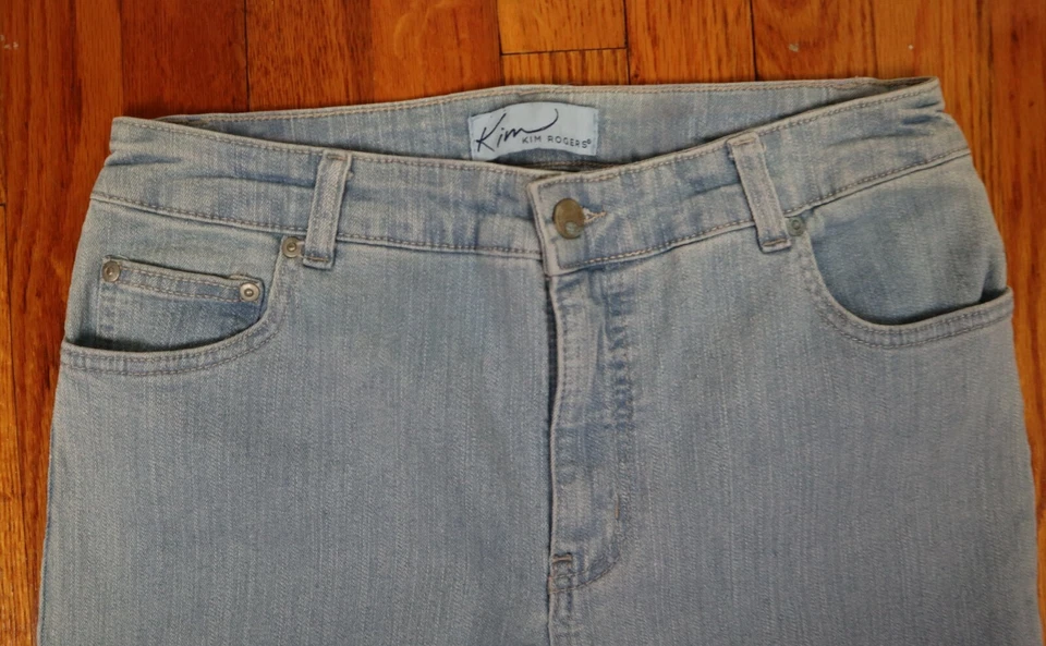 Pantalones de mezclilla para mujer Kim Rogers capri talla 6 azul lavado claro bolsillos Foto 3 de 4