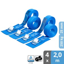 valonic ICELAND Spanngurte 4x Zurrgurt 2m TÜV/GS mit Klemmschloss Zurrgurte