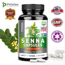 Senna Capsules 3000mg - Colon Cleansing, Detox, Weight Loss, Constipation Relief