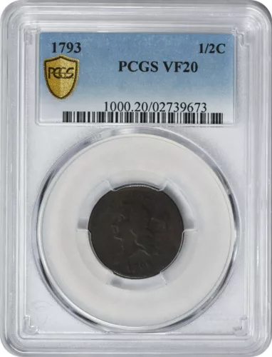 1793 Half Cent Facing Left VF20 PCGS