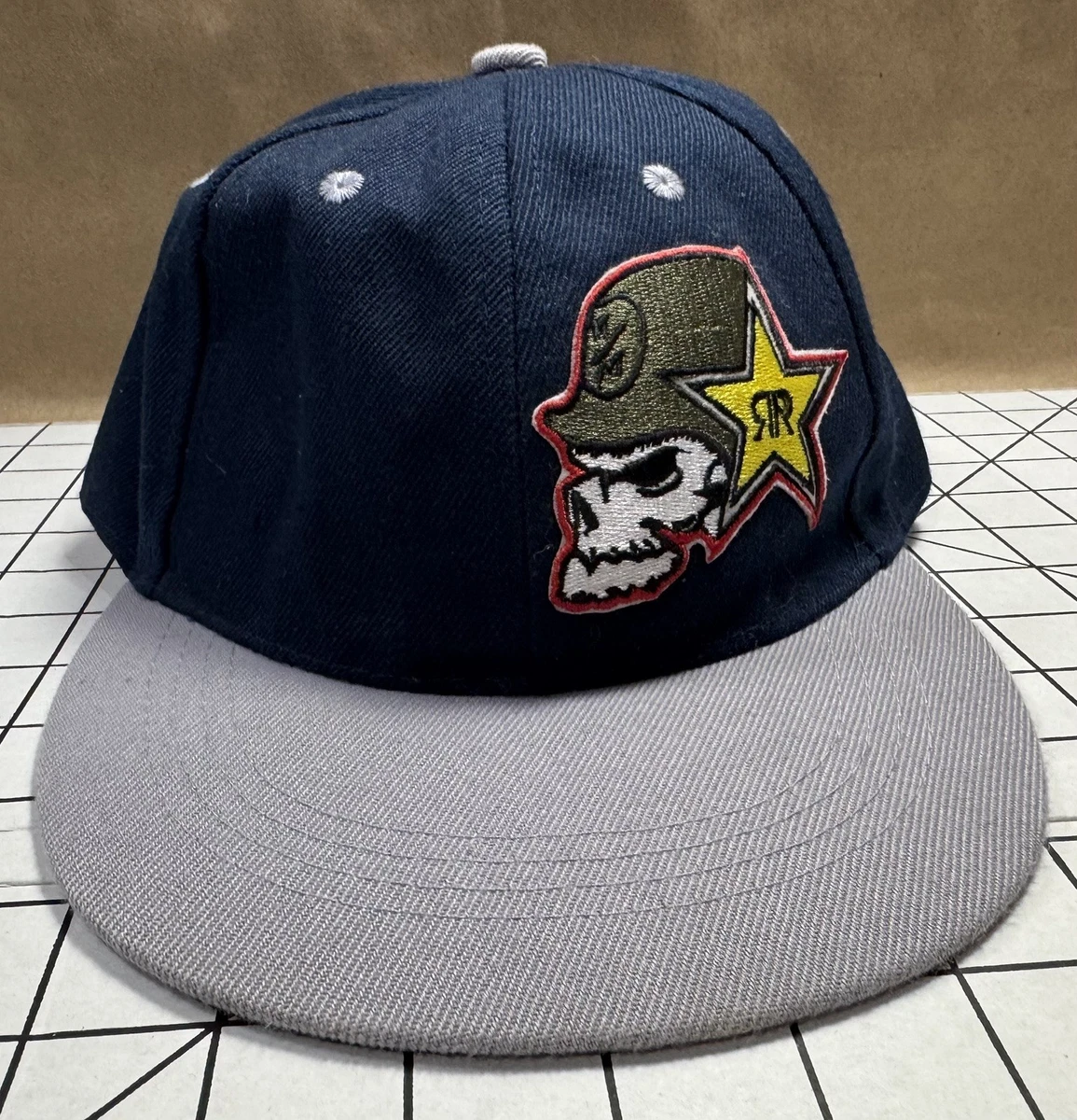 New Rock Star Gray adjustable Cap with Star Patch unisex with tags Stars And Stripes Hat main image 3