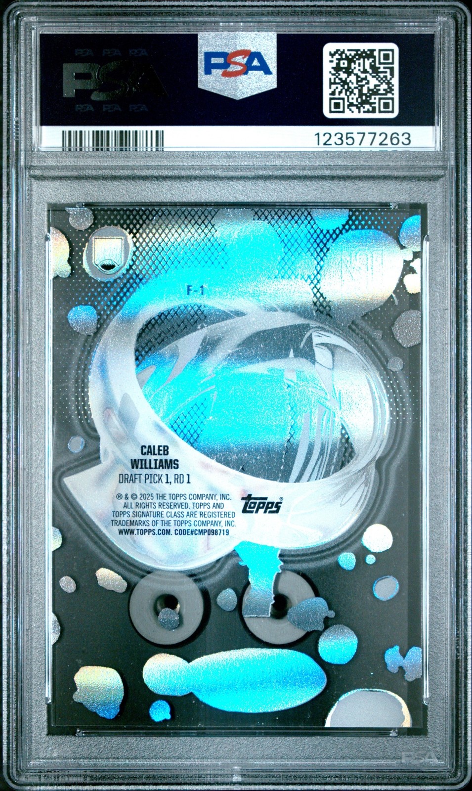 2024 Topps Signature Class Caleb Williams #F-1 Fluidity RC Bears PSA 9 view 2