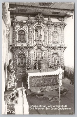 Mission San Juan Capistrano Heiligtum Unsere Liebe Frau der Dankbarkeit Inneres CA RPPC