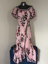 Jealous Tomato Floral Smocked Bodice Off Shoulder Hi-Low Wrap Maxi Dress Medium