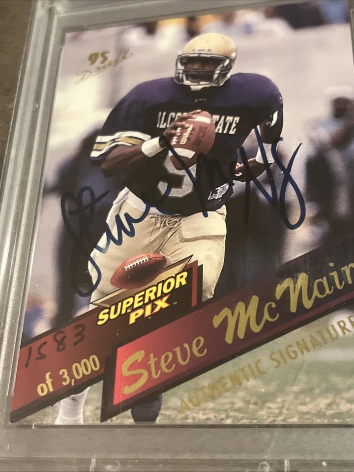 🟥🔥Steve McNair🔥🟦 1995 Superior Pix Draft RC Rookie Card Signed PSA/DNA AUTO - Image 2 of 4
