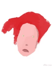 Modern Cartoon Illustration Woman Fine Art Print on Paper Aldo Cherres