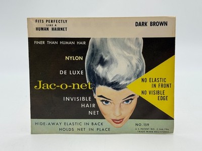 Vintage Nylon Deluxe Jac-O-Net Invisible Hair Net Hideaway Back Elastic NOS